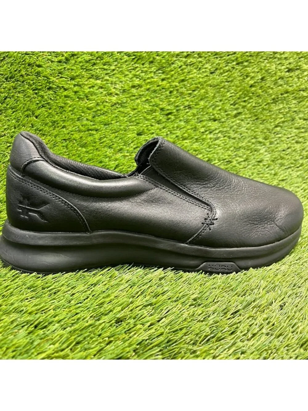 Kuru Kivi 2 Mens Size 11.5E Triple Black Classic Walking Leather Slip-On Shoes